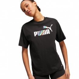 Puma Ess+ Love Is Love Relaxed Kadın Siyah Tişört (673669-01)