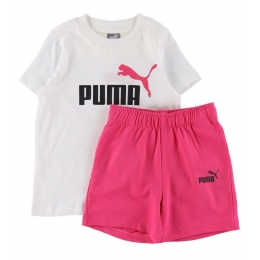 Puma Minicats Tee & Shorts Set Çocuk Beyaz Takım (845839-52)