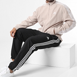 adidas 3-Stripes Woven Erkek Siyah Eşofman Takımı (IC6770)