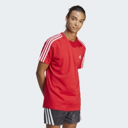 adidas Essentials Single Jersey Erkek Kırmızı Tişört (IC9339)
