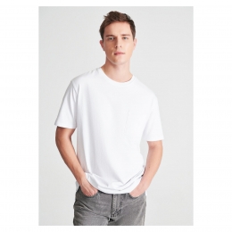 Mavi Jeans Cepli Beyaz Erkek Basic Tişört (066248-620)