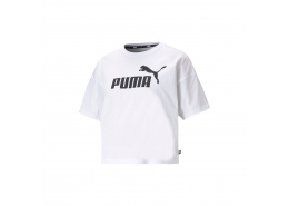 Puma Essentials Logolu Kadın Beyaz Crop Tişört (586866-02)