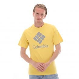 Columbia Stacked Logo SS Erkek Sarı Tişört (CS0313-741)