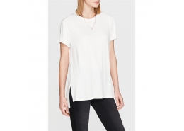 Mavi Kadın Yırtmaç Detaylı Beyaz Basic T-Shirt