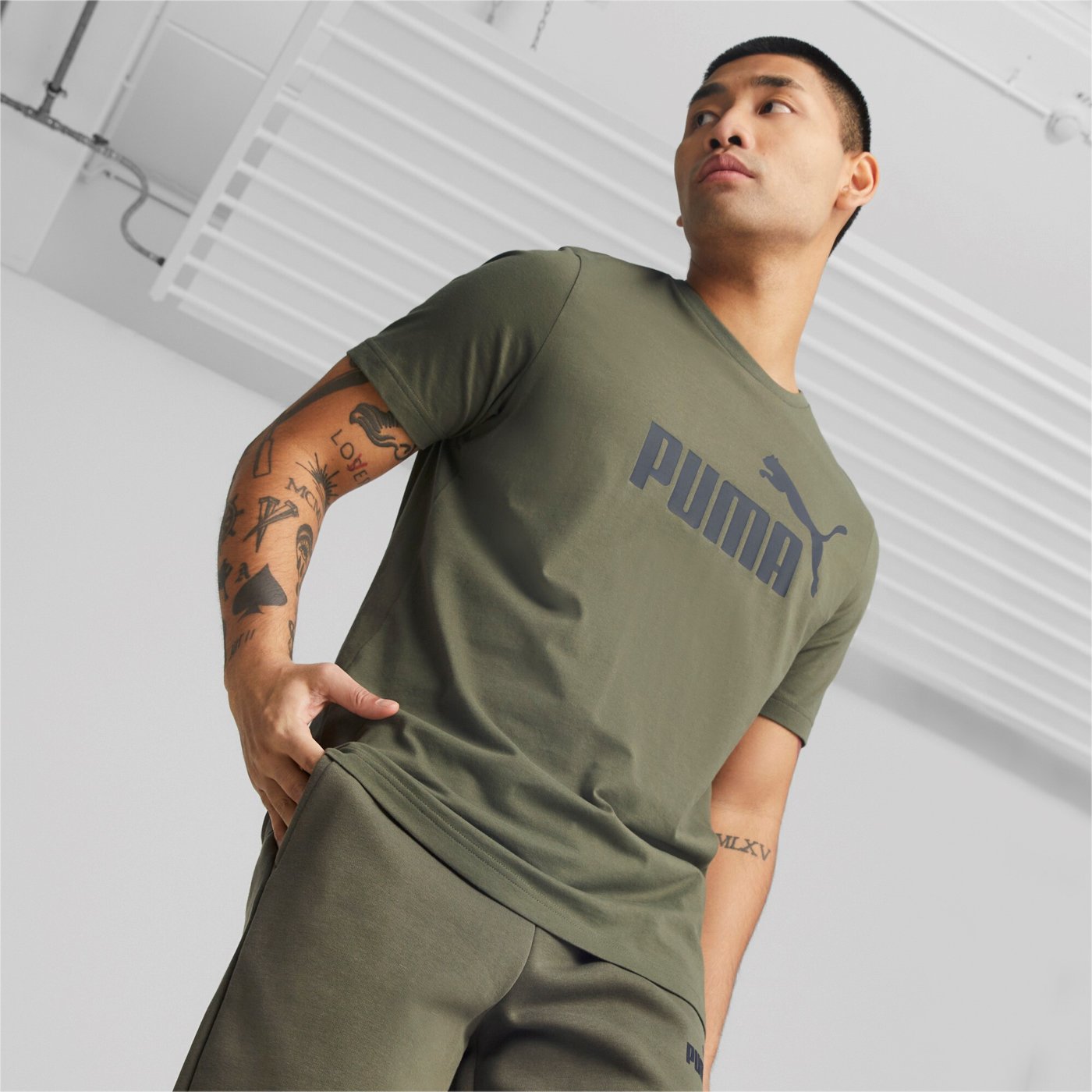 Puma Essentials Logo Green Erkek Haki Yeşil (586667-36)