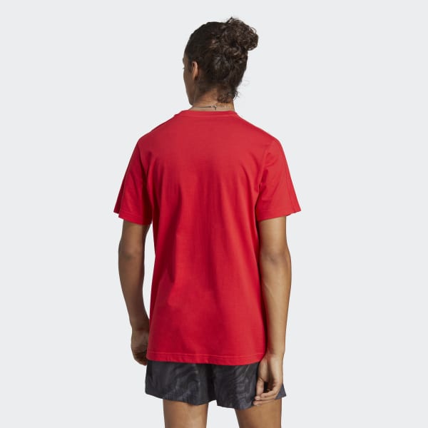 adidas Essentials Single Jersey Erkek Kırmızı Tişört (IC9339)