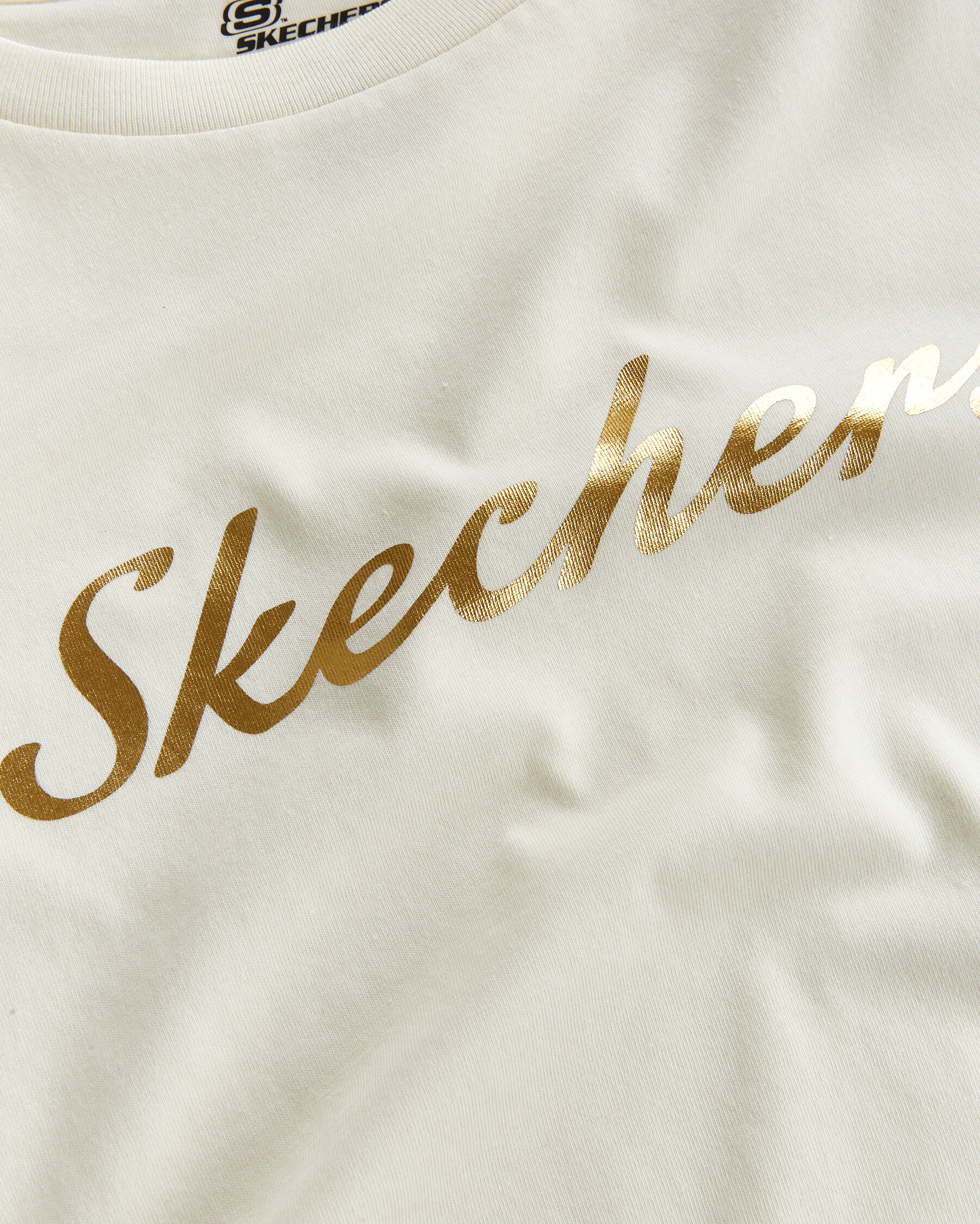 Skechers Graphic Altın Logolu Kadın Beyaz Tişört (S221180-102)