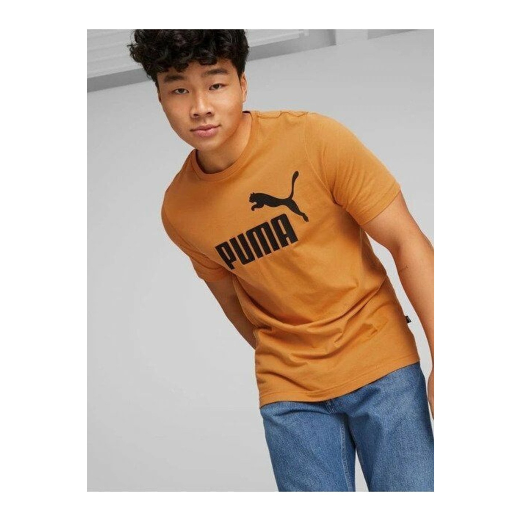 Puma Essential Logo Erkek Sarı Tişört (586667-27)