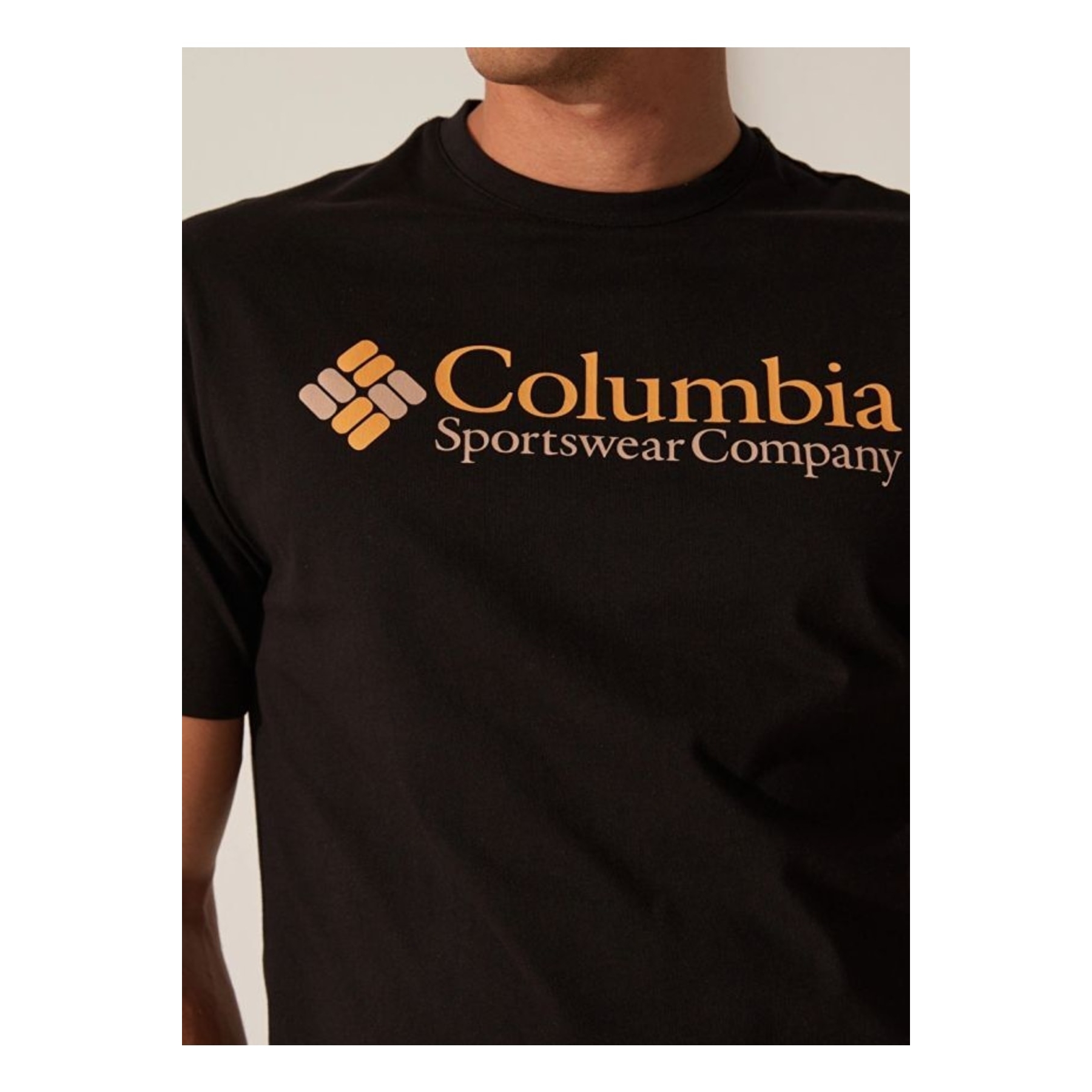 Columbia Csc M Retro Logo SS Erkek Siyah Tişört (CS0311-010)