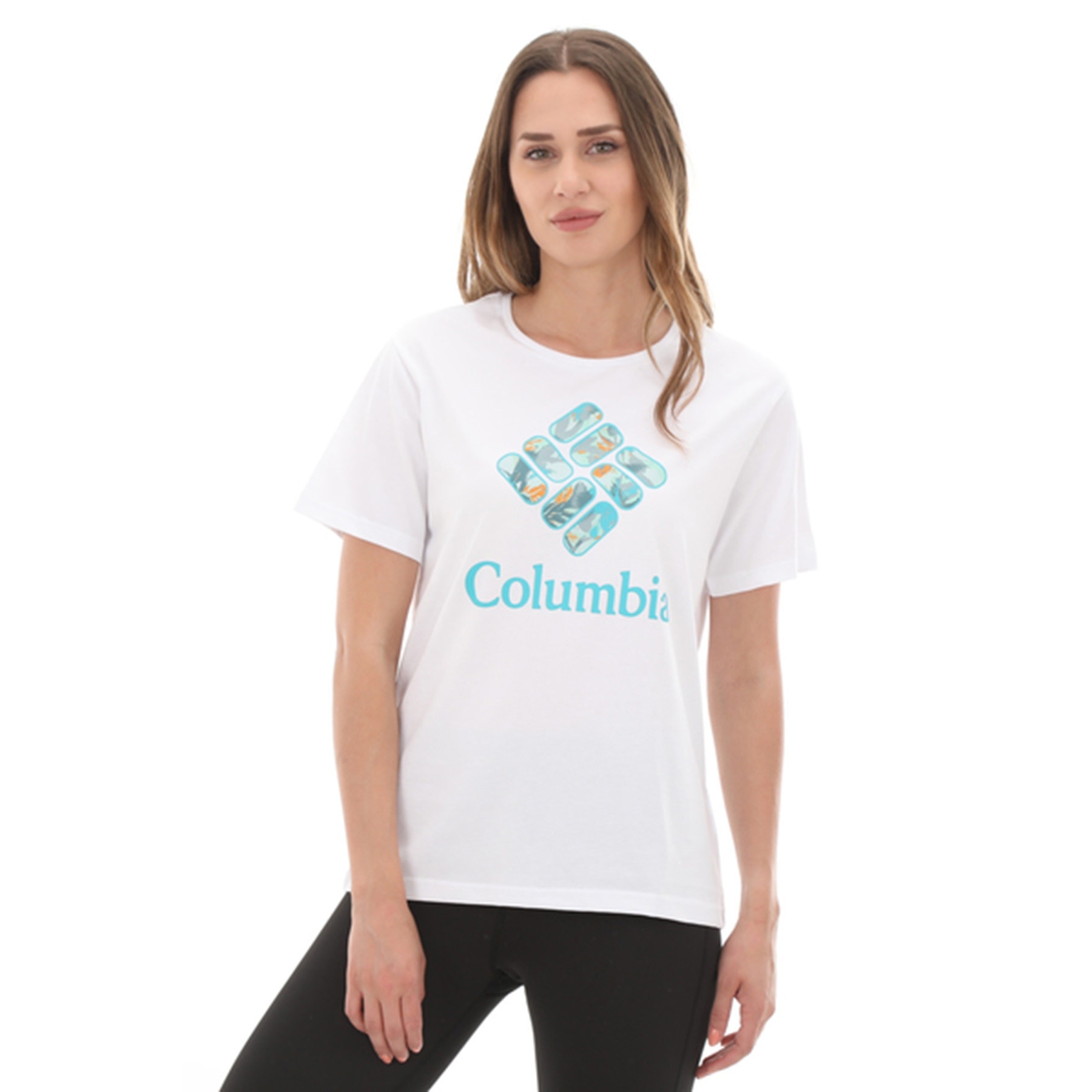 Columbia Stacked Floral Kadın Beyaz Tişört (9220181100)