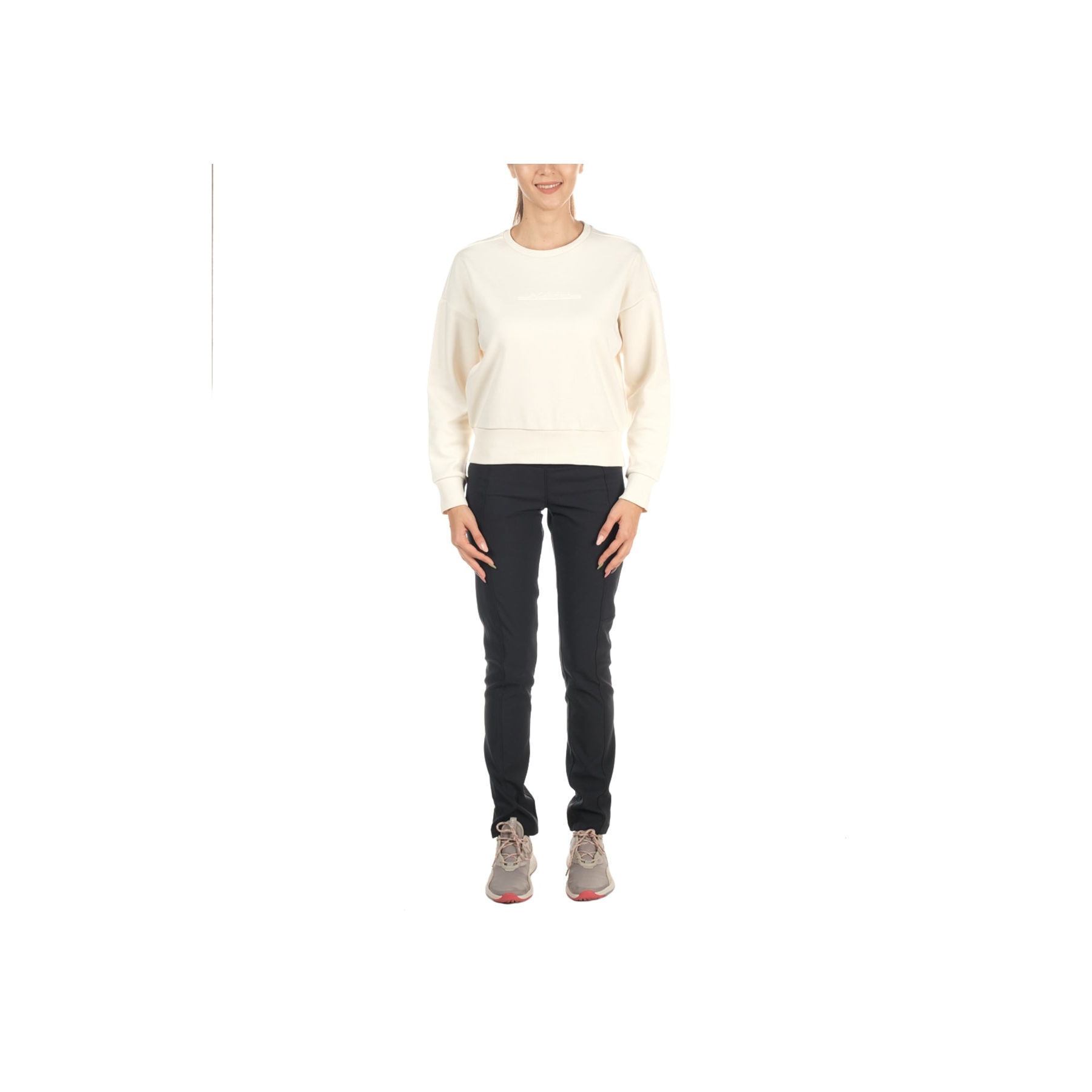Columbia Bar Split Kadın Krem Crop Sweatshirt (CS0212-190)