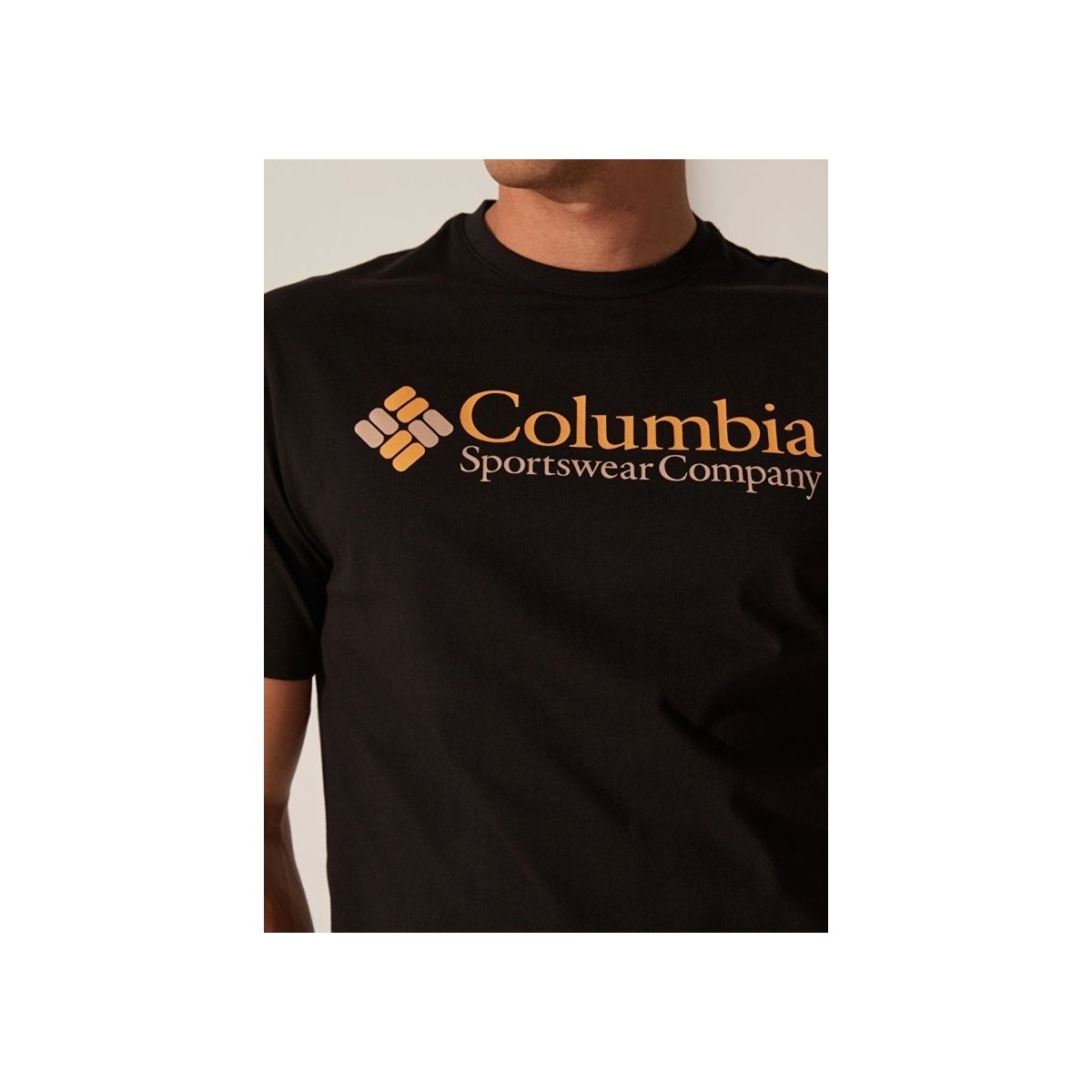 Columbia Csc M Retro Logo SS Erkek Siyah Tişört (CS0311-010)