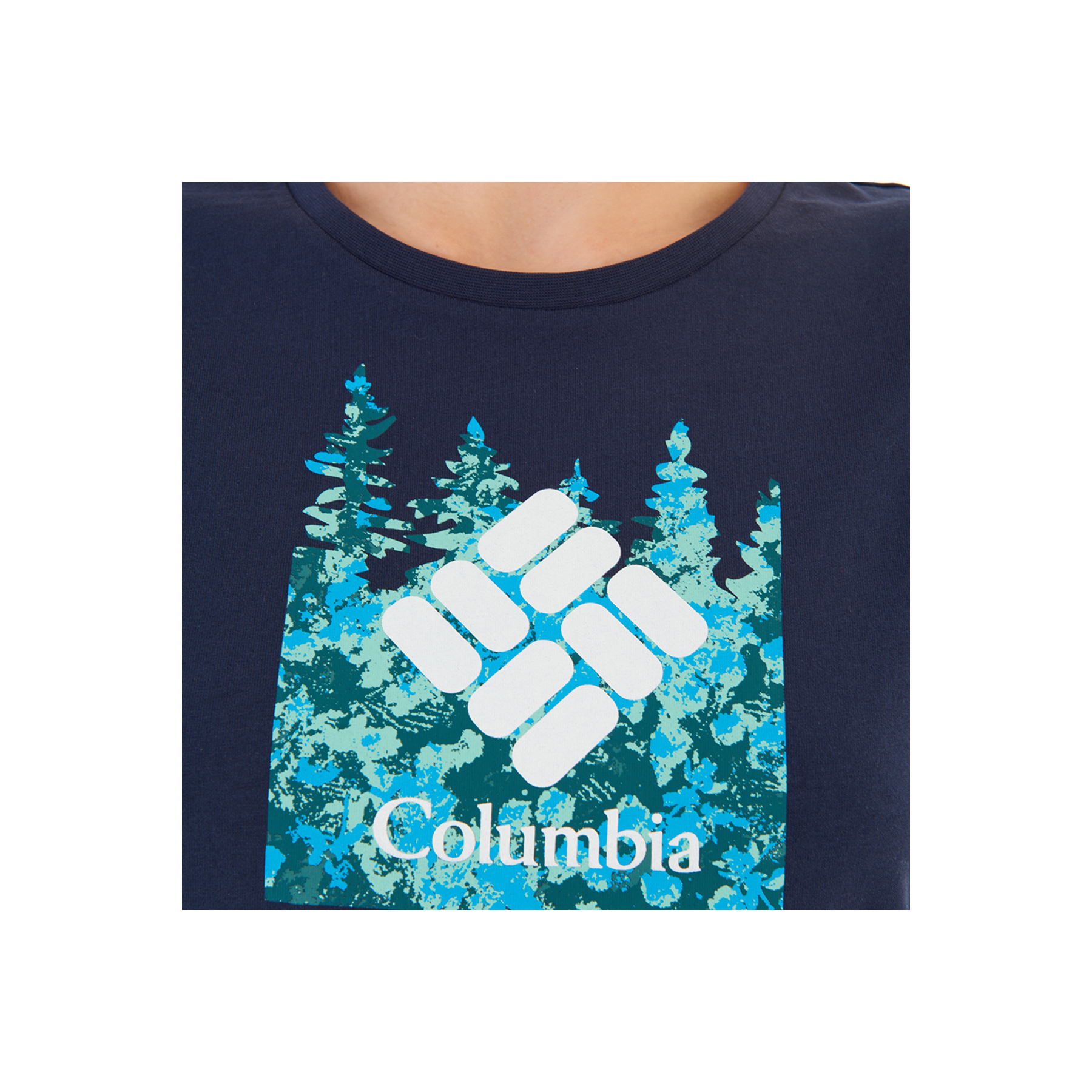 Columbia Kadın Lacivert O Yaka Baskılı Tişört (CS0347-466)