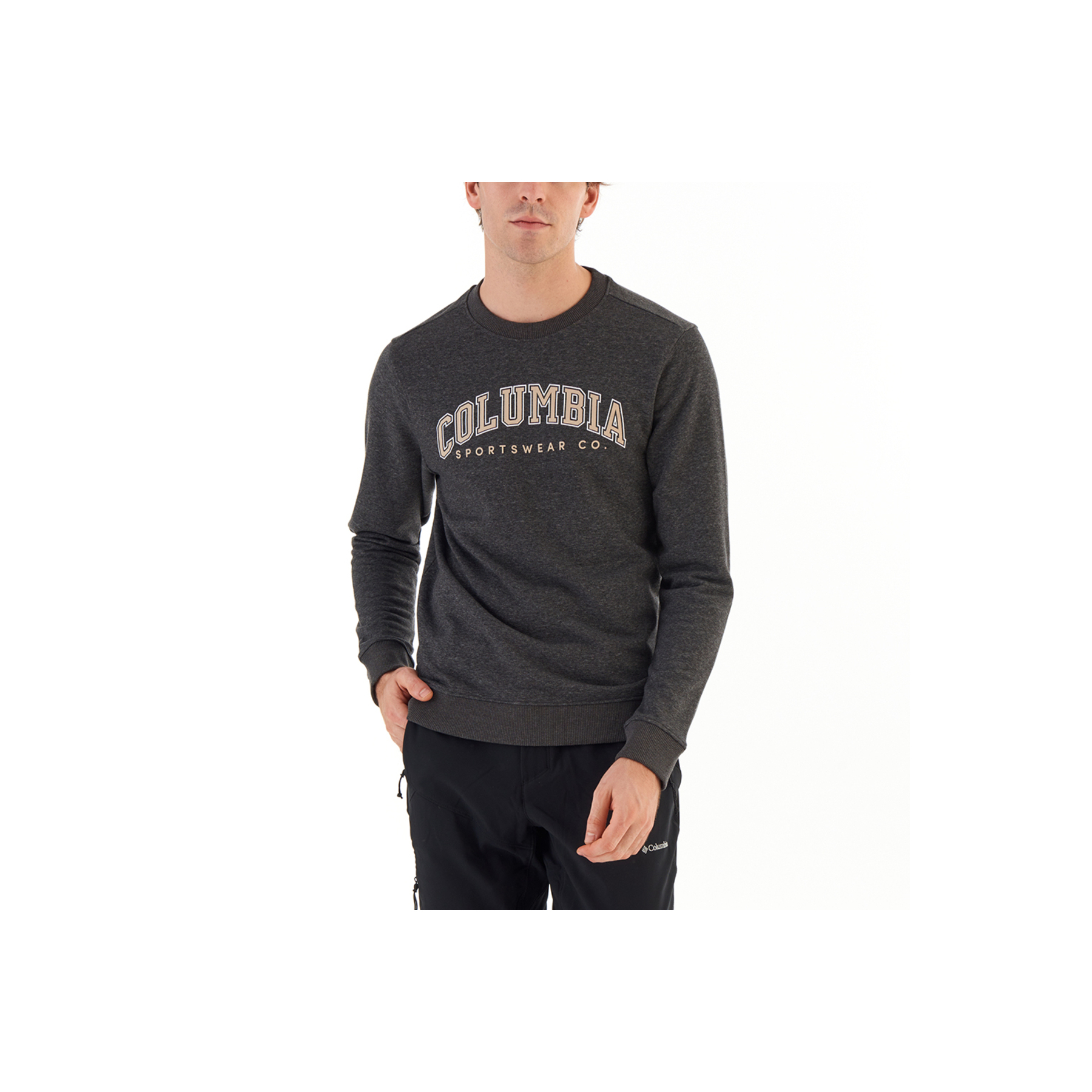 Columbia College Logo Erkek Siyah Uzun Kollu Sweatshirt (CS0351-012)