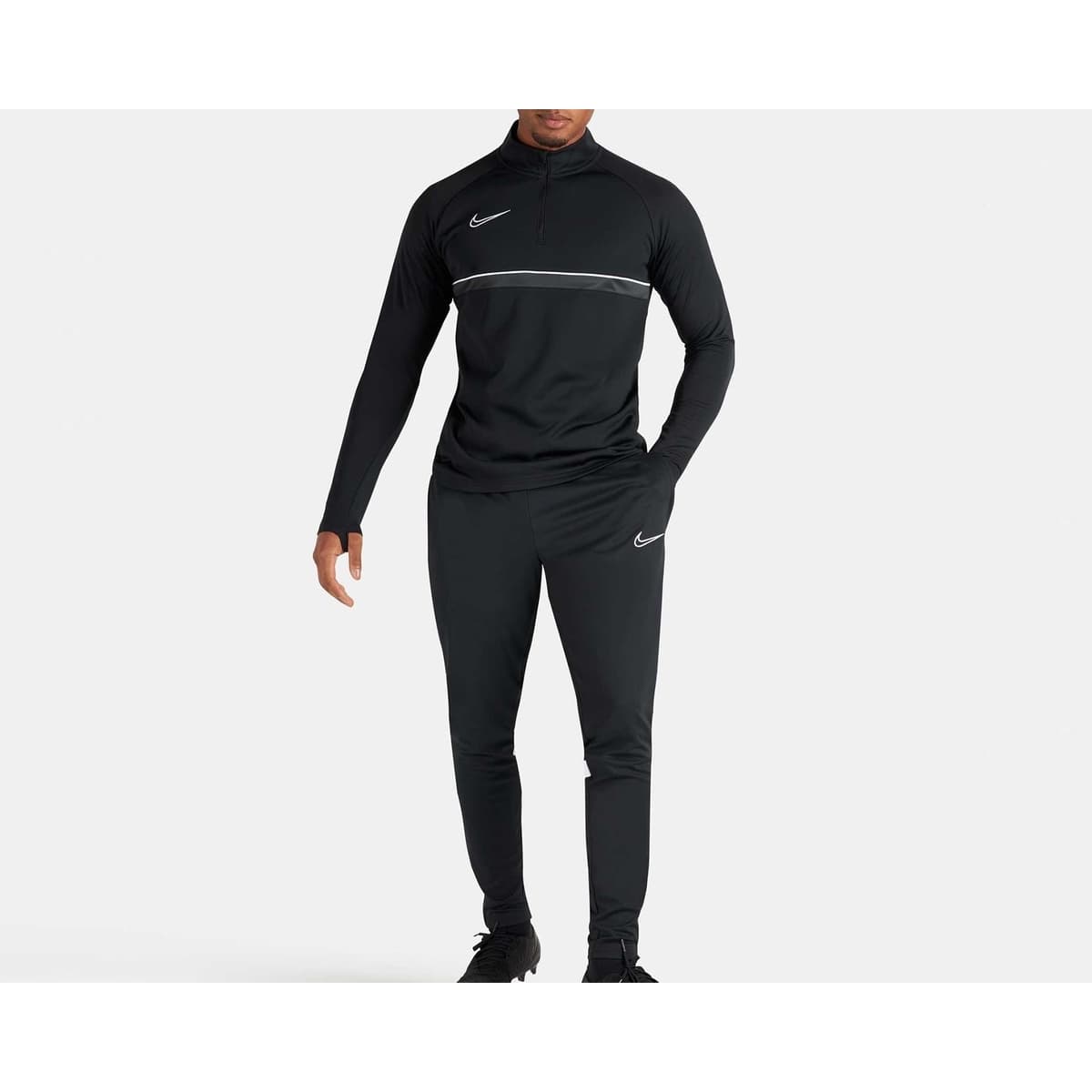 Dri-Fit Nike Academy 21 Erkek Siyah Uzun Kollu Tişört (CW6110-014)