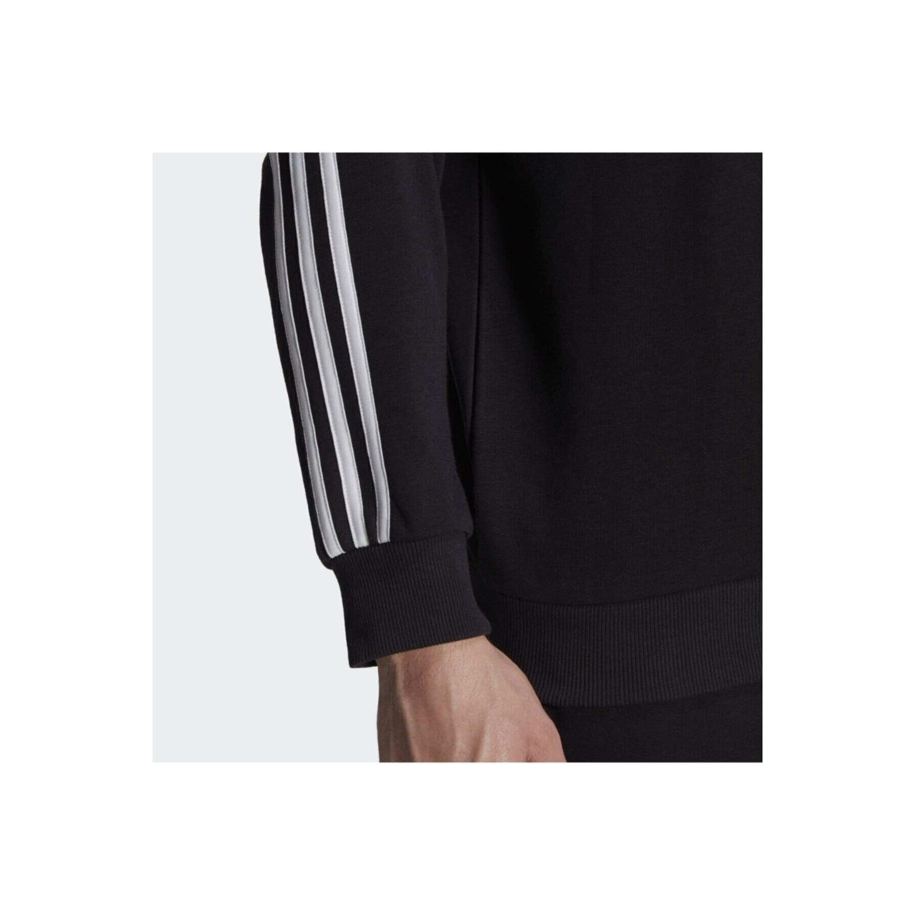 Essentials French Terry 3-Stripes Erkek Siyah Sweatshirt (GK9078)