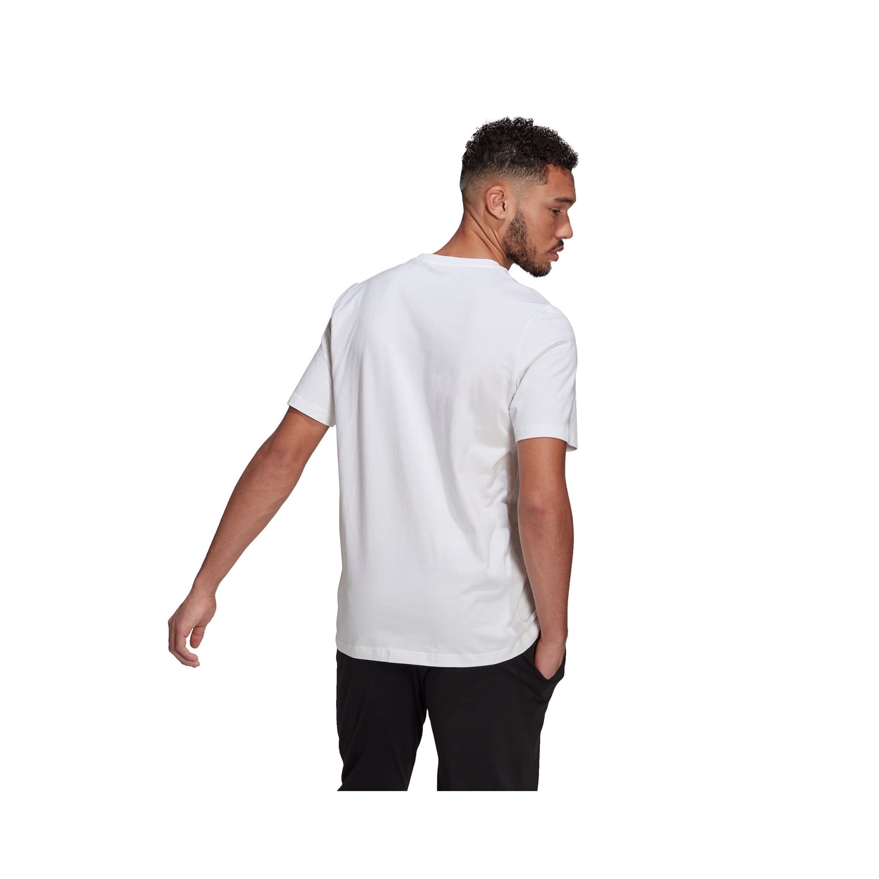 adidas Essentials Embroidered Small Logo Erkek Beyaz Tişört (GK9640)