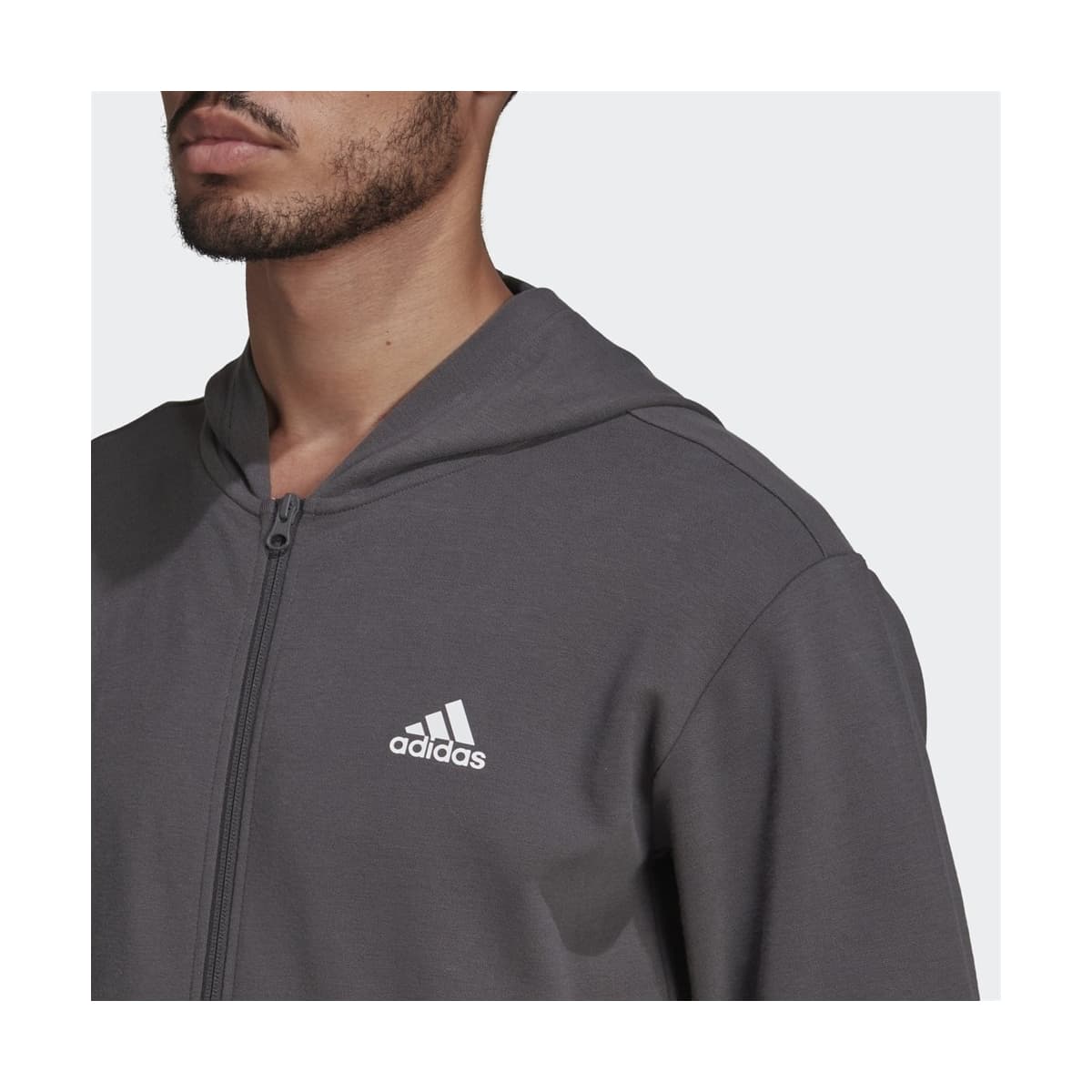 adidas Motion FZ Erkek Gri Kapüşonlu Sweatshirt (HC0640)