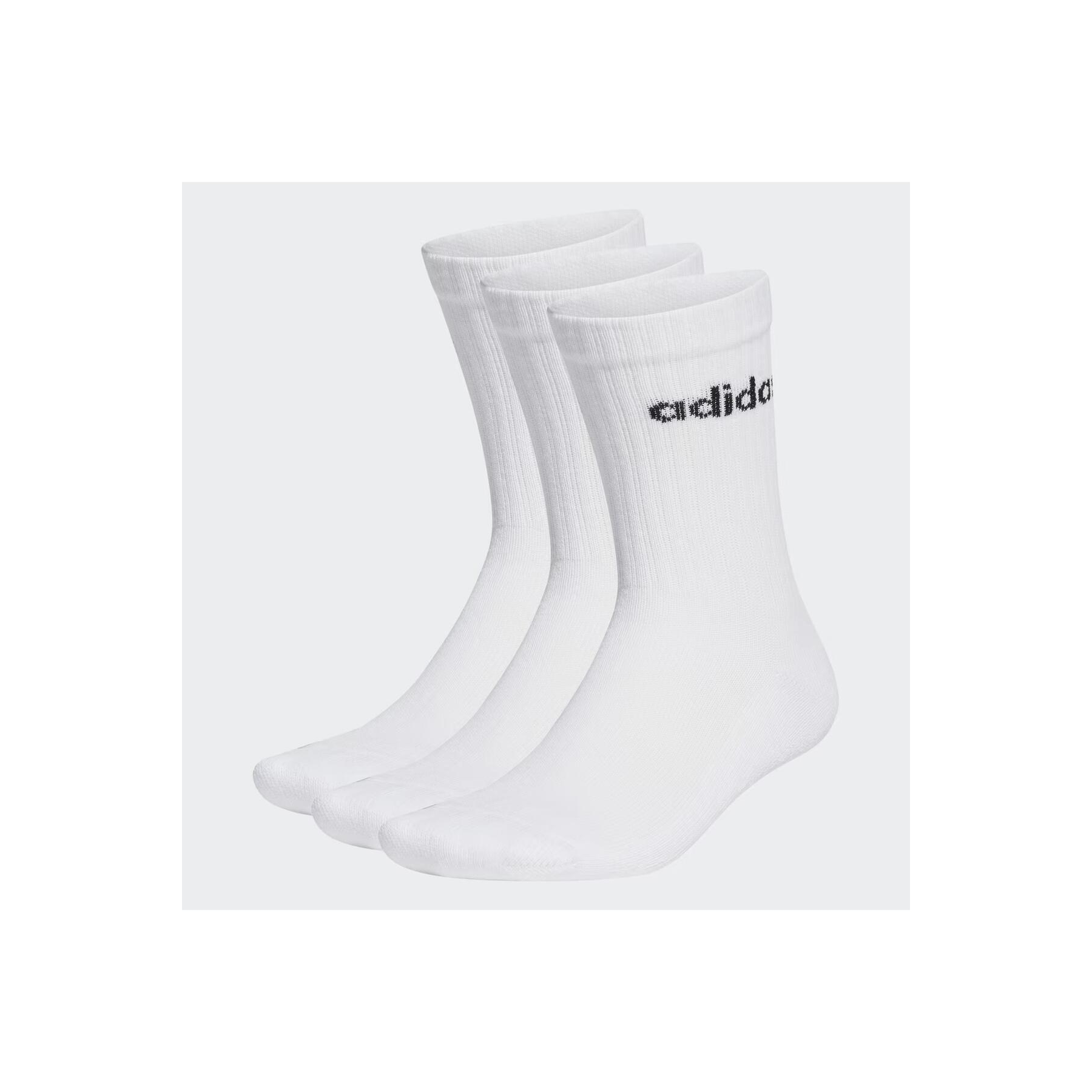 adidas Linear Crew Cushioned 3'lü Unisex Beyaz Çorap Seti (HT3455)