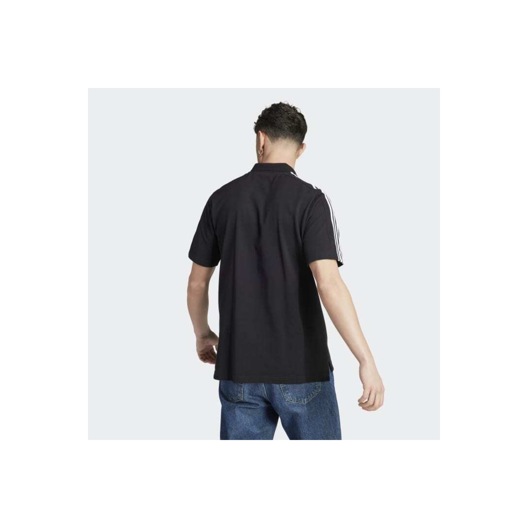 adidas Essentials Piqué Embroidered Erkek Siyah Tişört (IC9310)