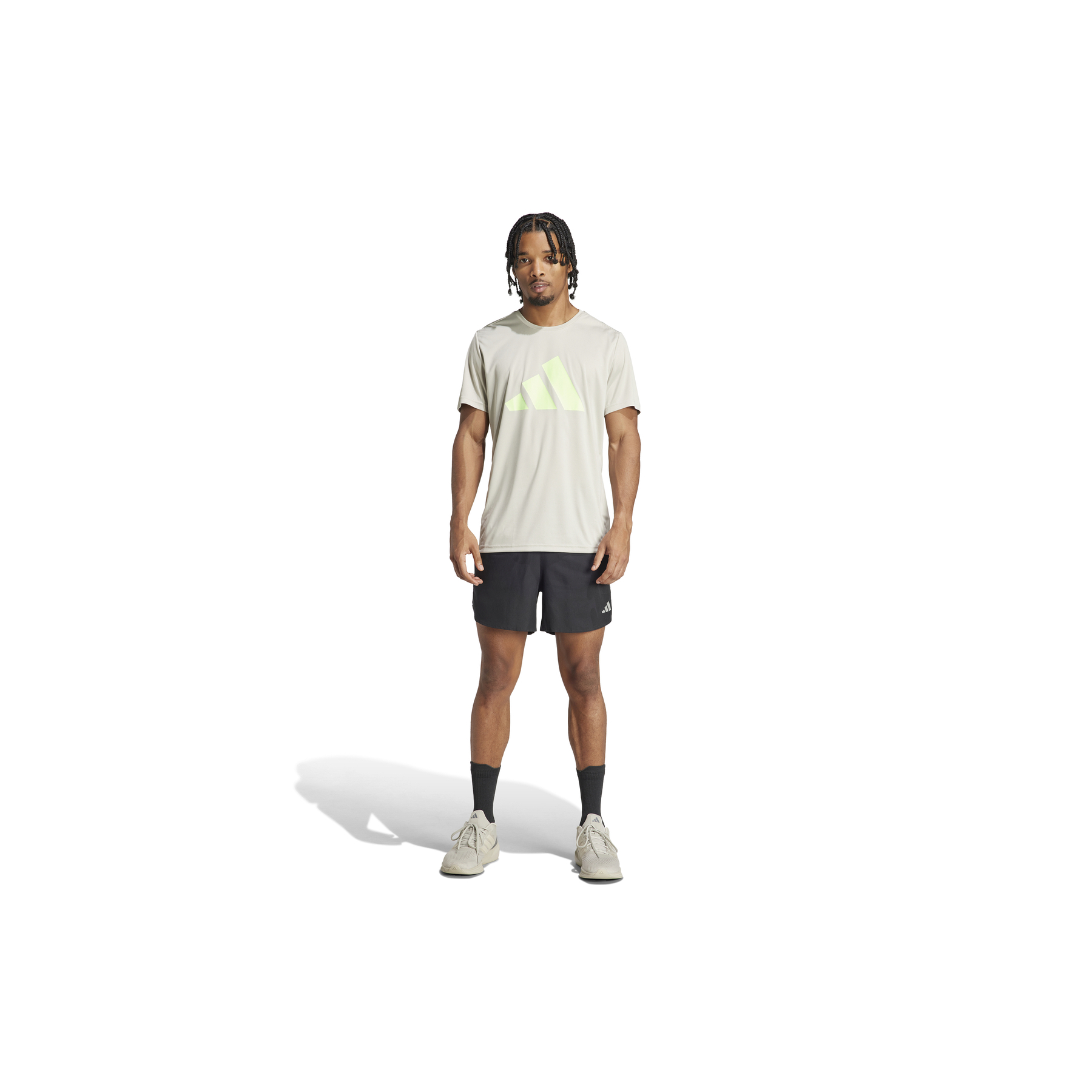adidas Run It Tee Erkek Gri Kısa Kollu Tişört (IN0079)