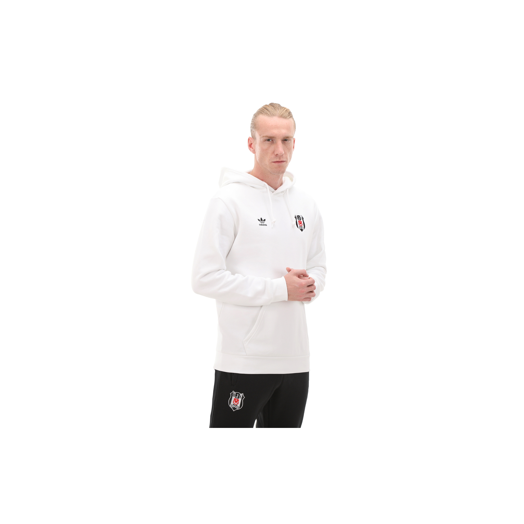 adidas Erkek Beyaz Kapüşon Yaka Beşiktaş Sweatshirt (IP1268)