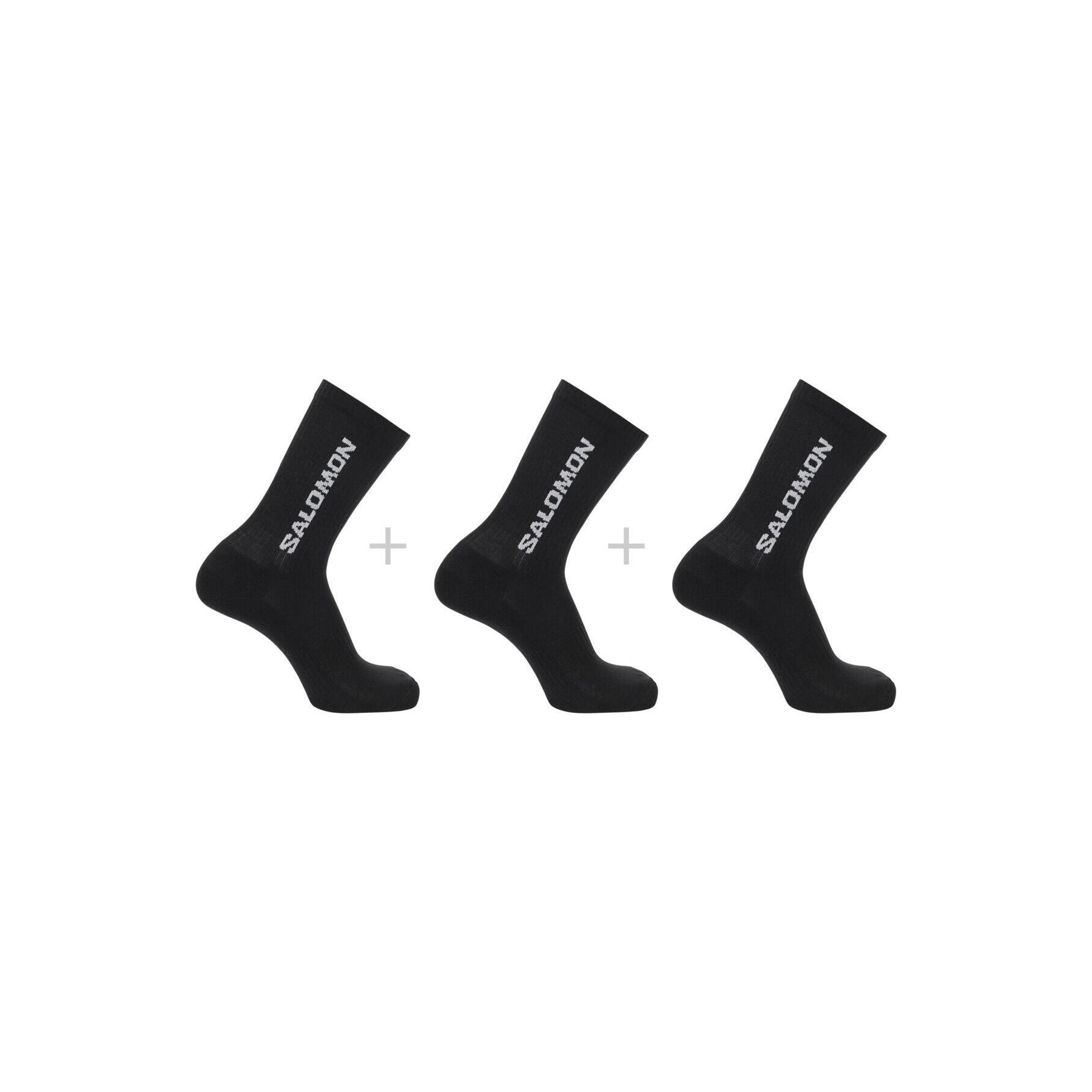 Salomon Everyday Crew Unisex Siyah 3'lü Çorap Seti (LC2086100)