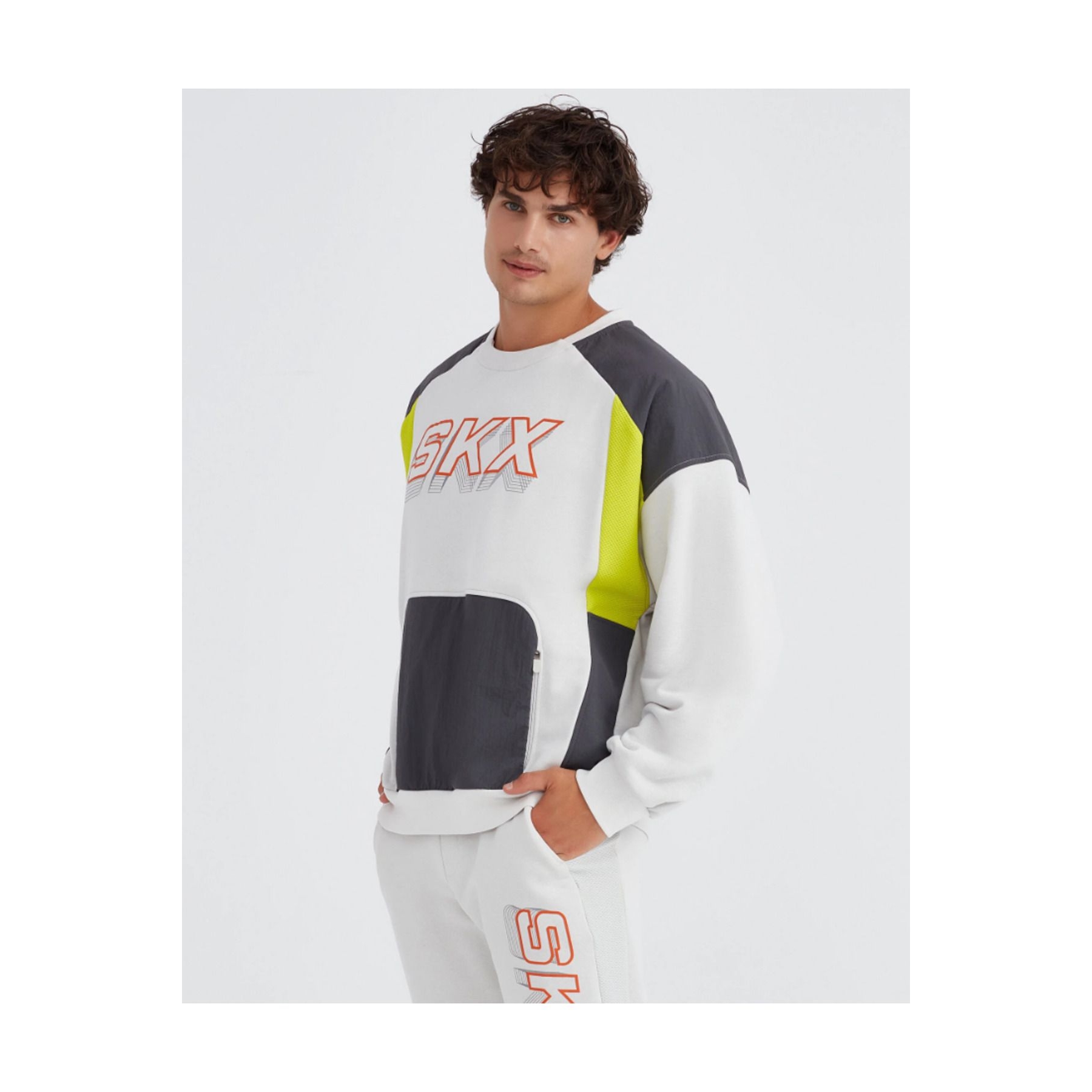 Skechers Fleece Crew Neck Erkek Gri Sweatshirt (S232277-032)